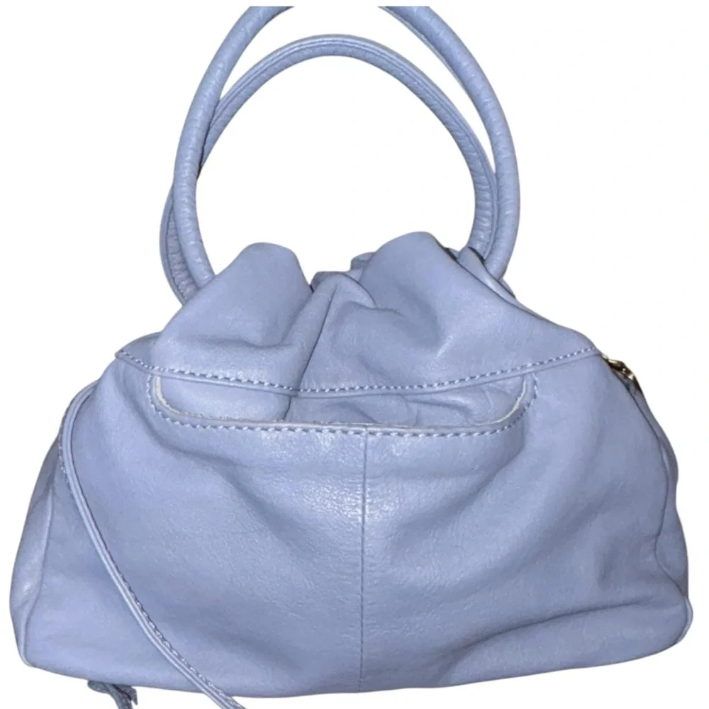 Hobo Darling Provence Blue Leather Convertible Crossbody Satchel Bag - Picture 4 of 15